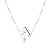 Silver Initial Letter Necklace N SPE-5554